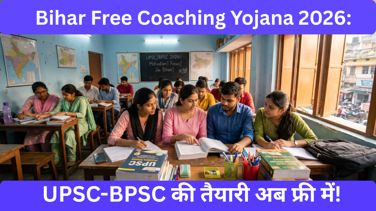 Bihar Free Coaching Yojana 2026: UPSC-BPSC की तैयारी अब फ्री में! बिहार सरकार दे रही है सुनहरा मौका — जानें कैसे मिलेगा फायदा